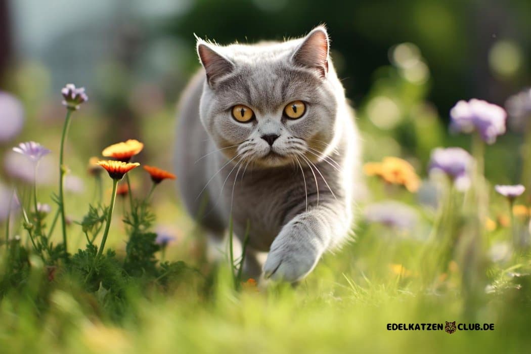 Britisch Kurzhaar im Garten